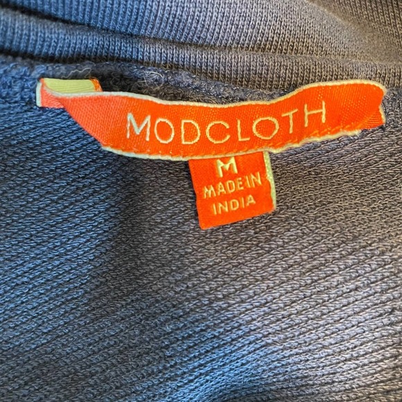 ModCloth Blue Cotton Pom Pom Blouse Sz M - Picture 5 of 8